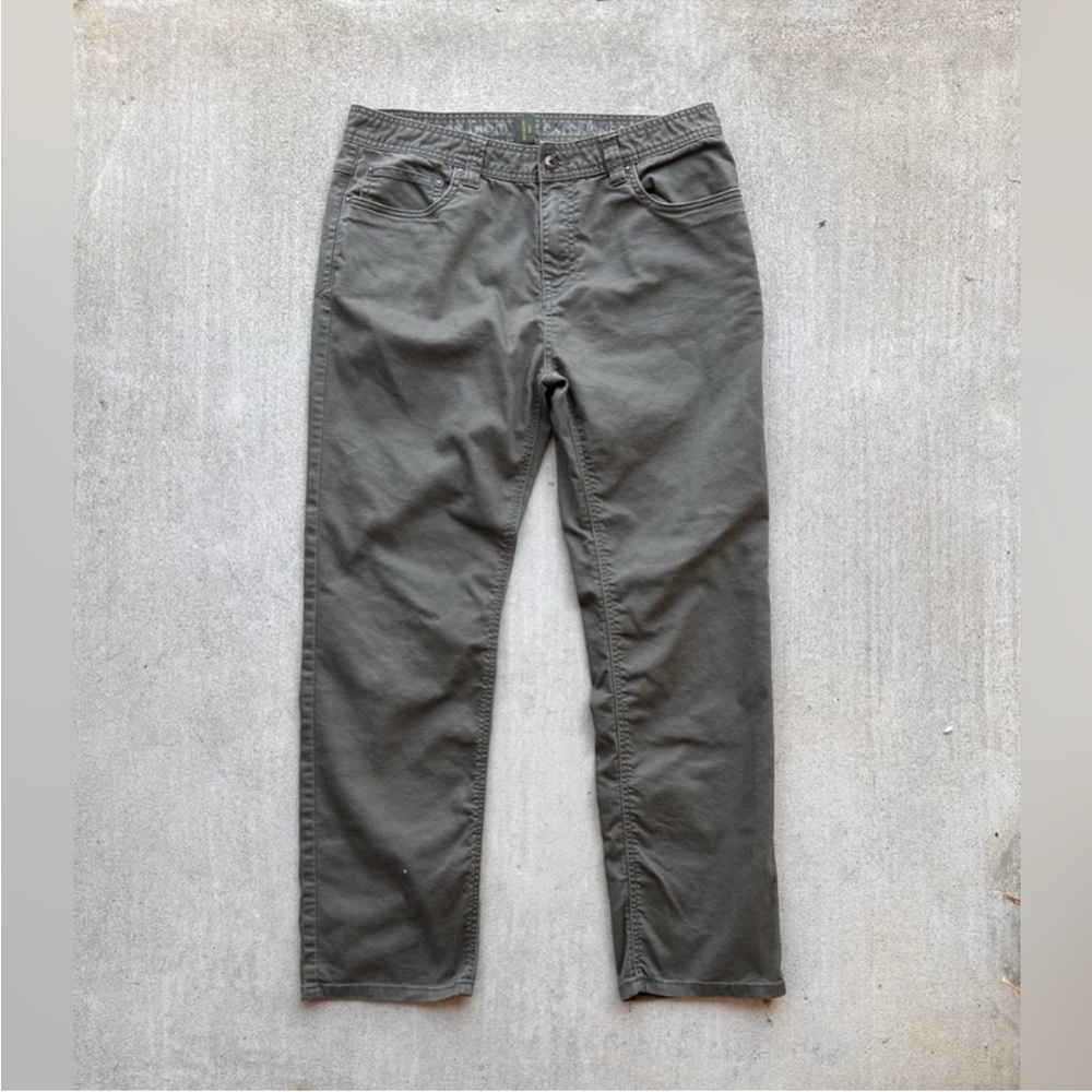 Prana Breathe Stretch Hiking Climbing Pants Mens 34x30 Slim Fit Outdoor Green